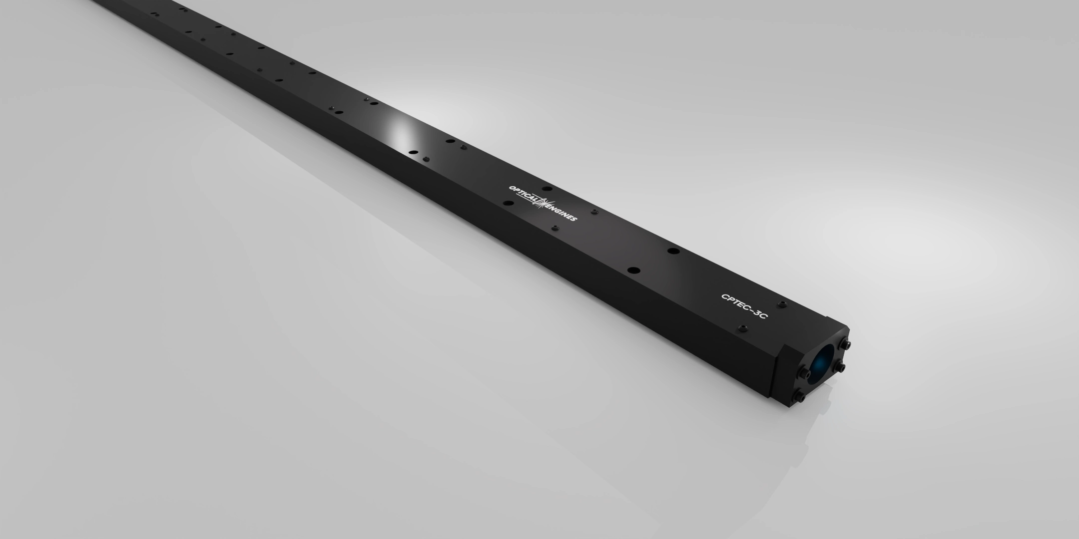 CPTEC-3C ultrafast fiber amplifier in a long black rectangular housing